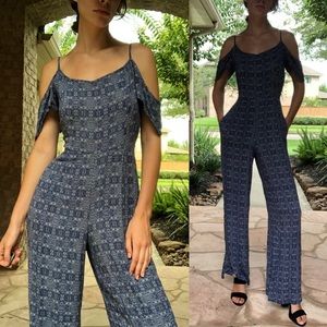 Blue pant romper jumpsuit